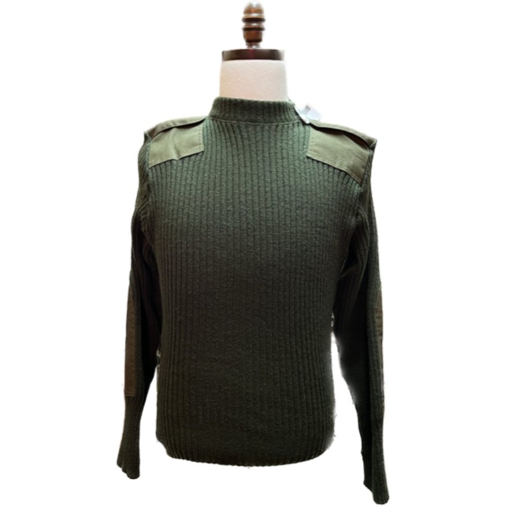 NWT - USMC Green Sweater with Epaulets (Woolly Pully)